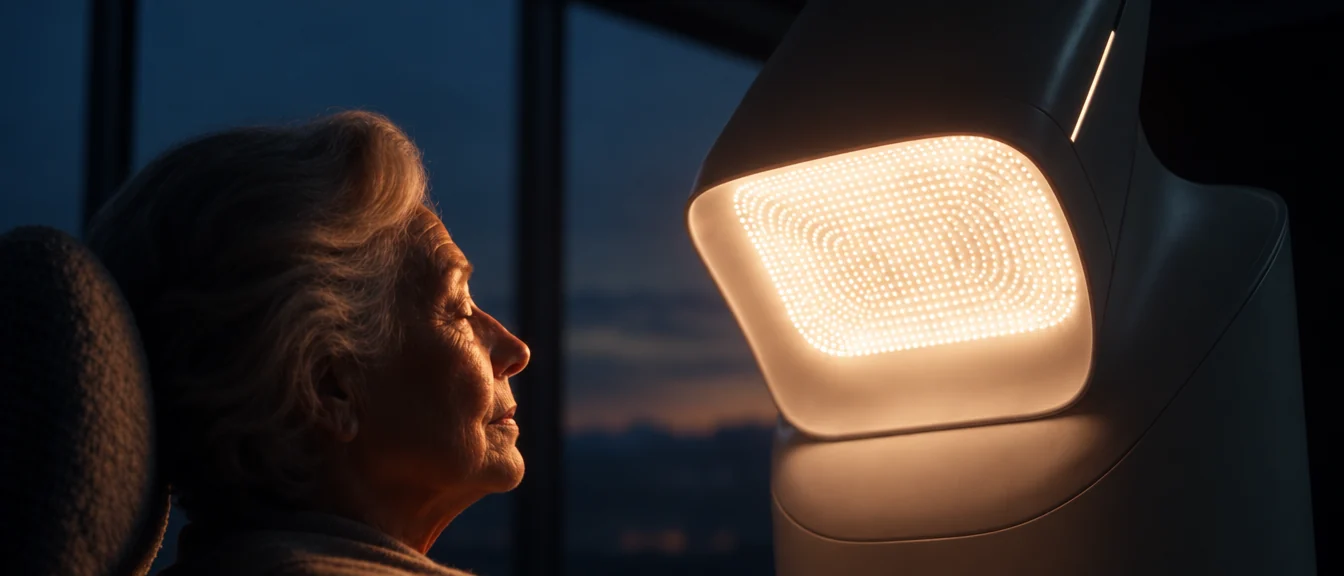 PROVIDENCE — film still: an elderly woman in the companion's amber light