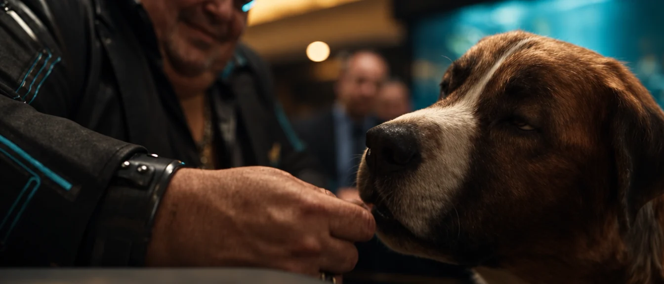 PROVIDENCE — film still: a hand and a dog